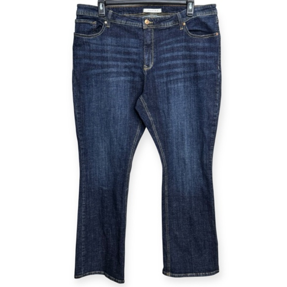Eunina Women’s Imogen Mid Rise‎ Dark Blue Boot Cut Jeans Size 2XL